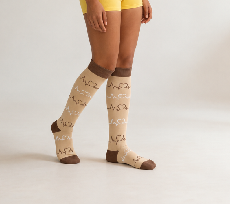 Pulse Check Mocha Compression Socks