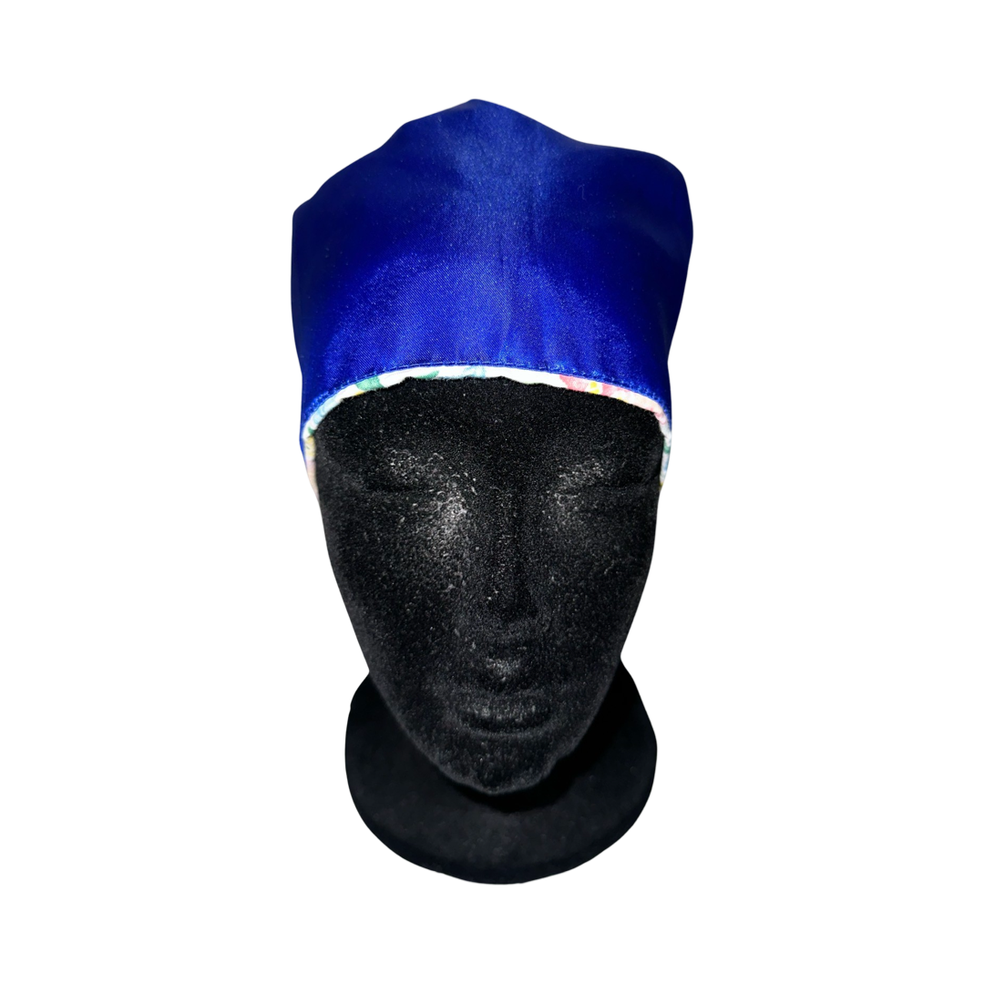 Satin Lined Ponytail Scrub Cap- Floral Garden