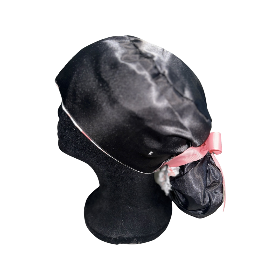 Satin Lined Ponytail Scrub Cap- Reindeer