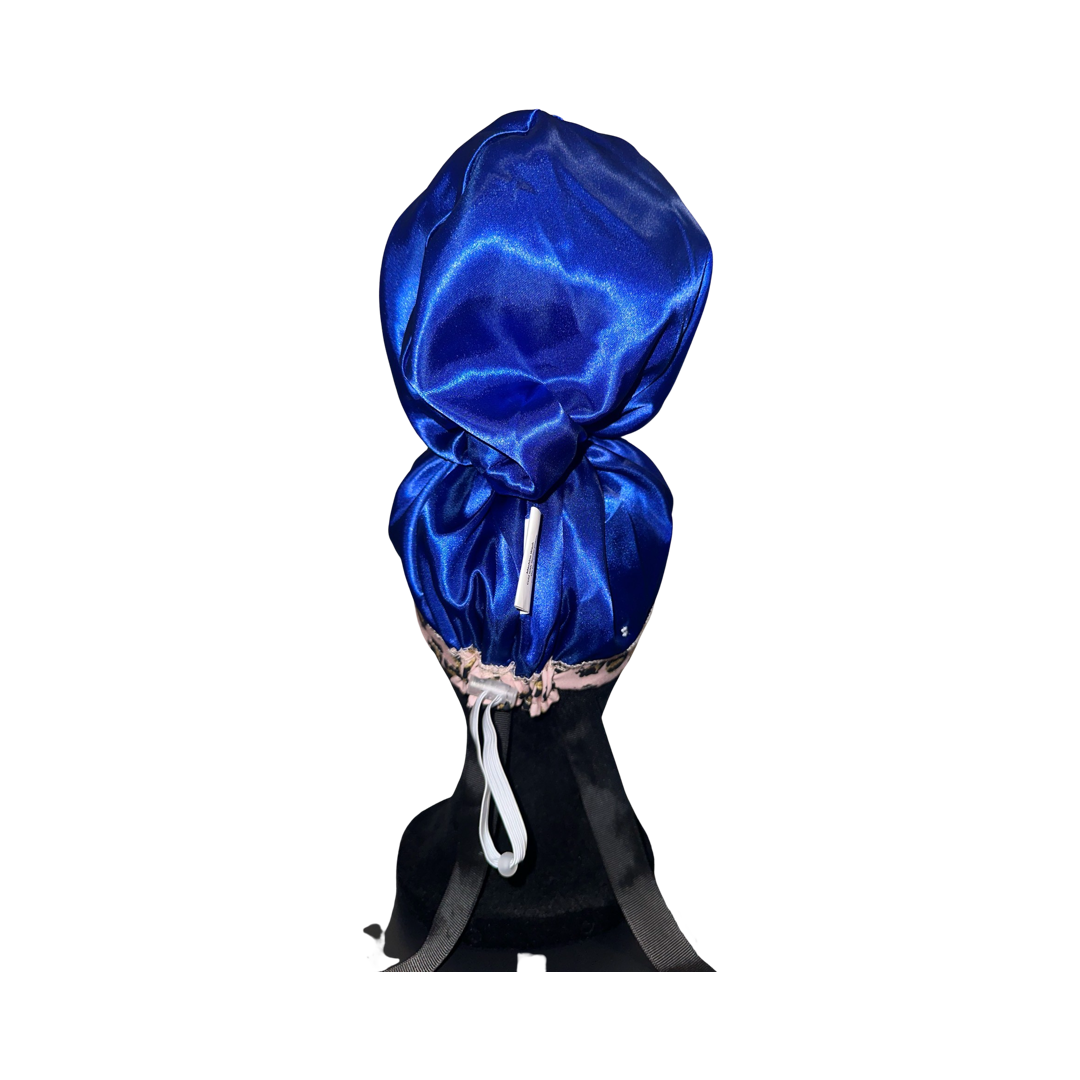 Satin Lined High Ponytail Scrub Cap- Pink Cheetah