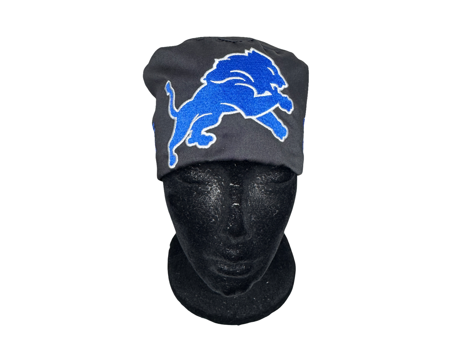 Detroit Lions Ponytail Satin Lined Scrub Cap- Embroidered Ponytail Cap