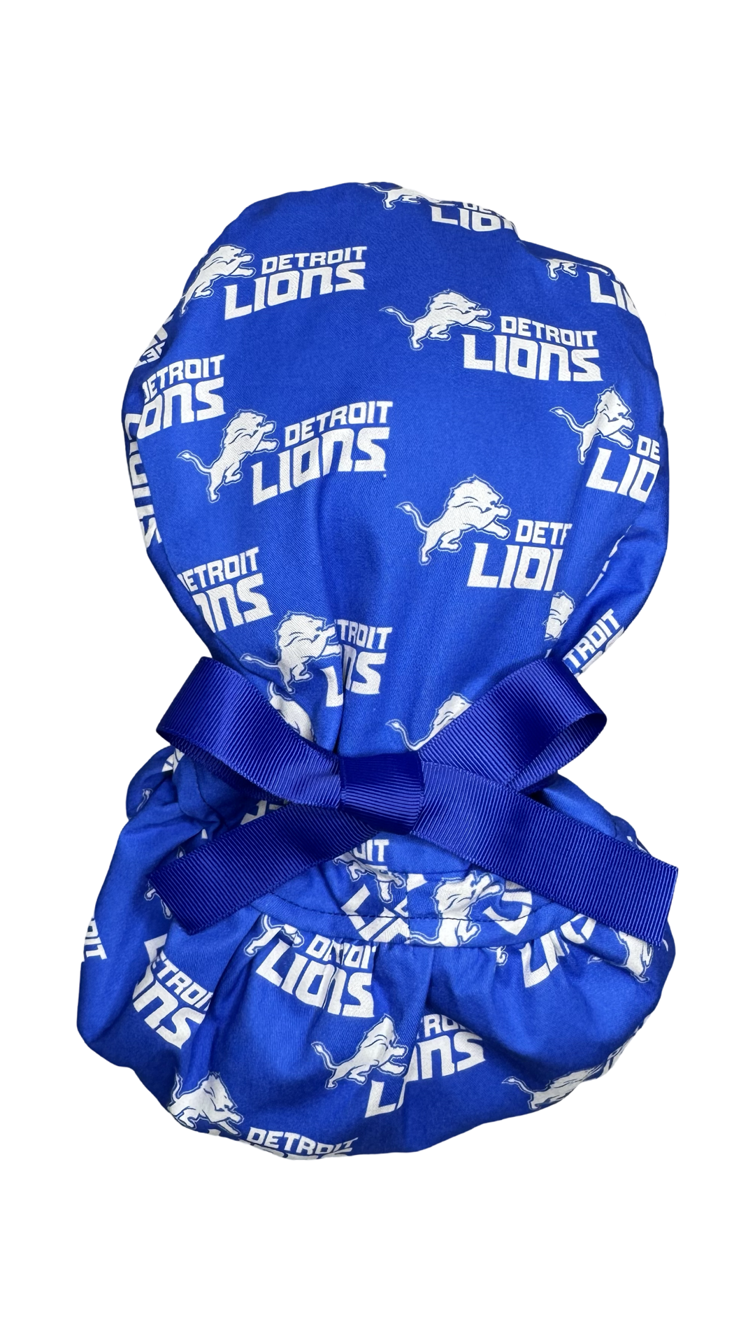 Satin Lined Ponytail Scrub Cap- Detroit Lions Blue