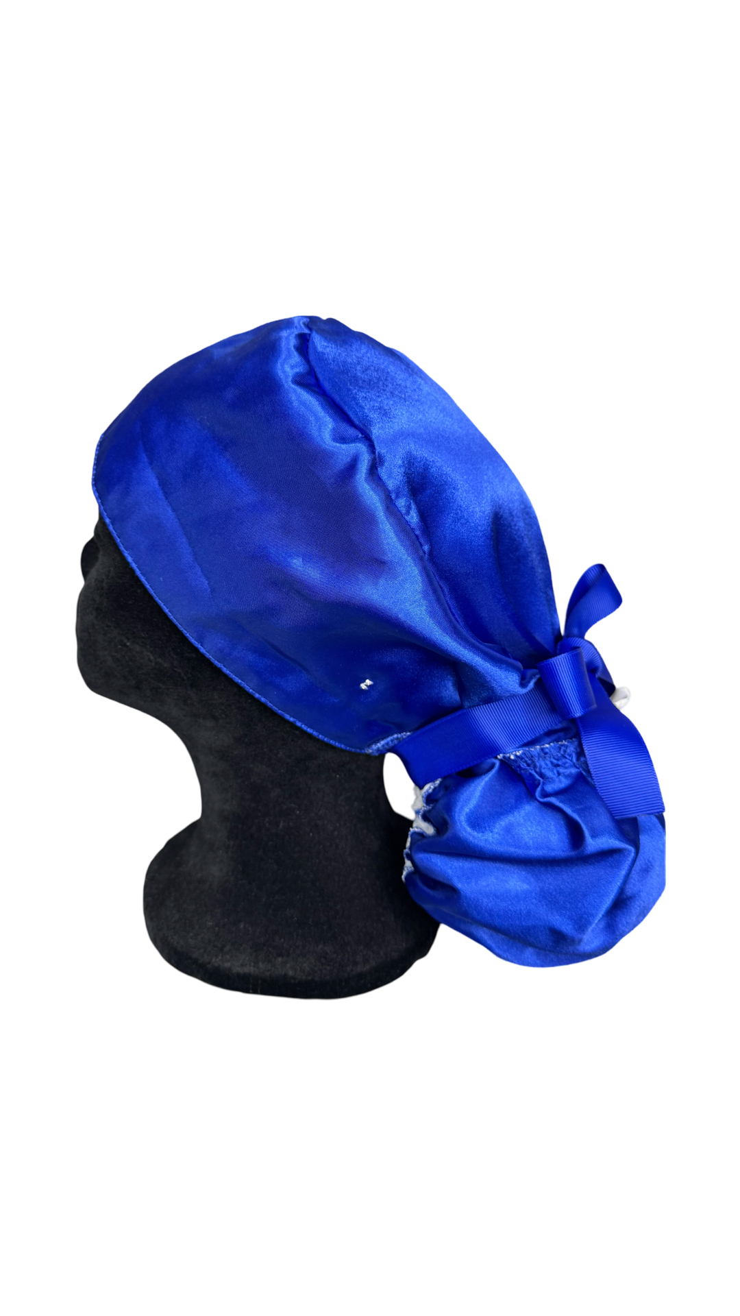 Satin Lined Ponytail Scrub Cap- Detroit Lions White