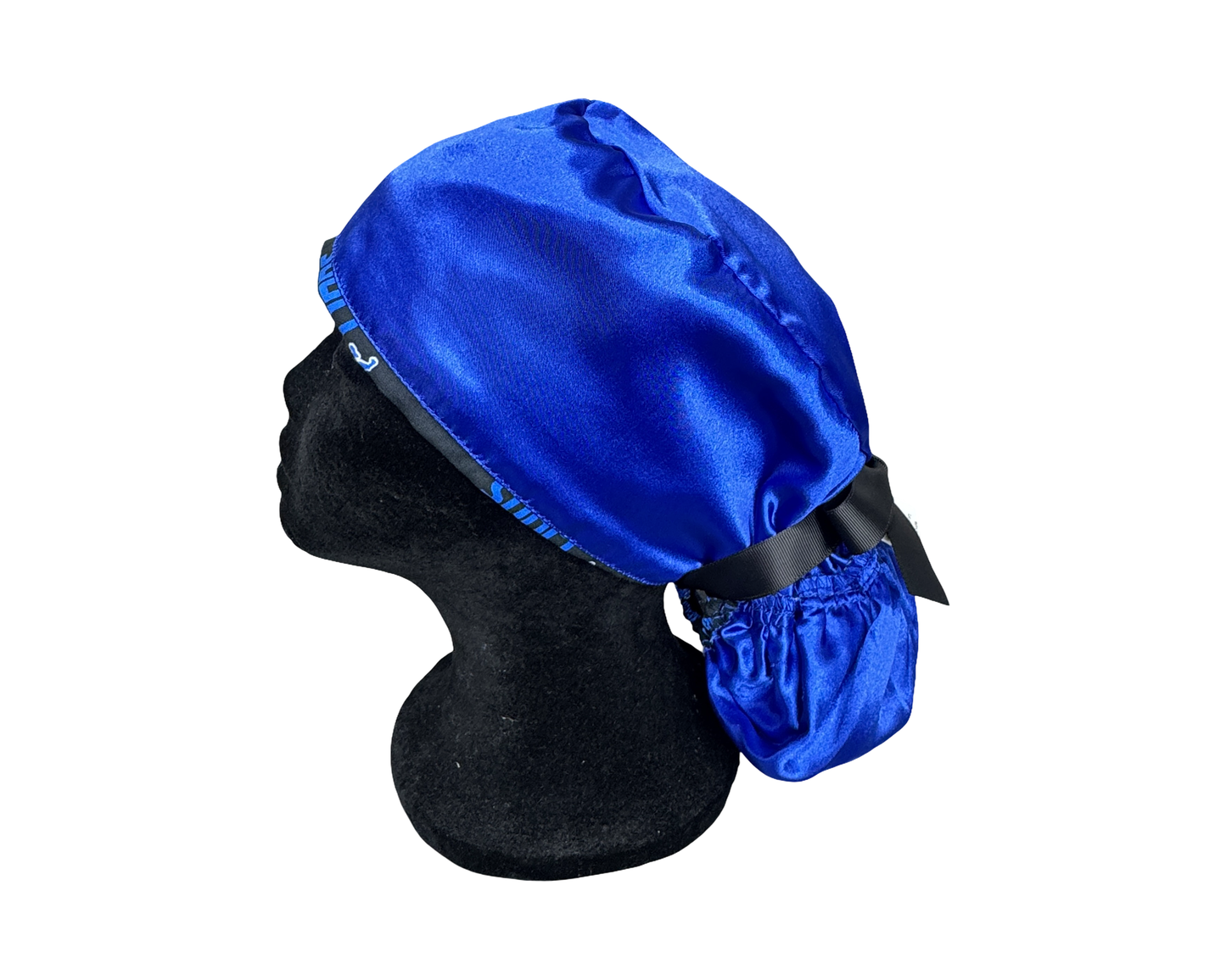 Detroit Lions Satin Lined Ponytail Scrub Cap- Black