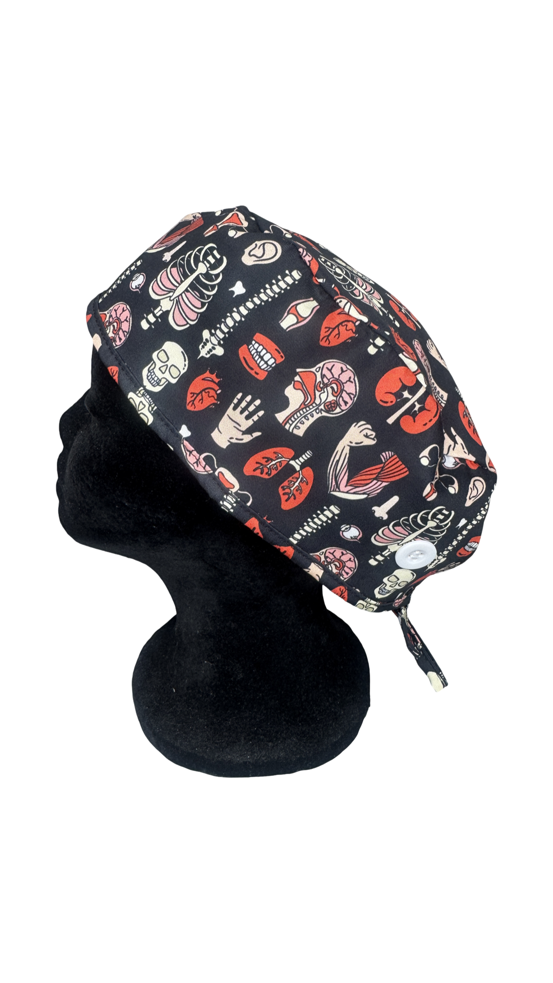 Men's Satin Lined Tie Back Scrub Cap- Anatomy