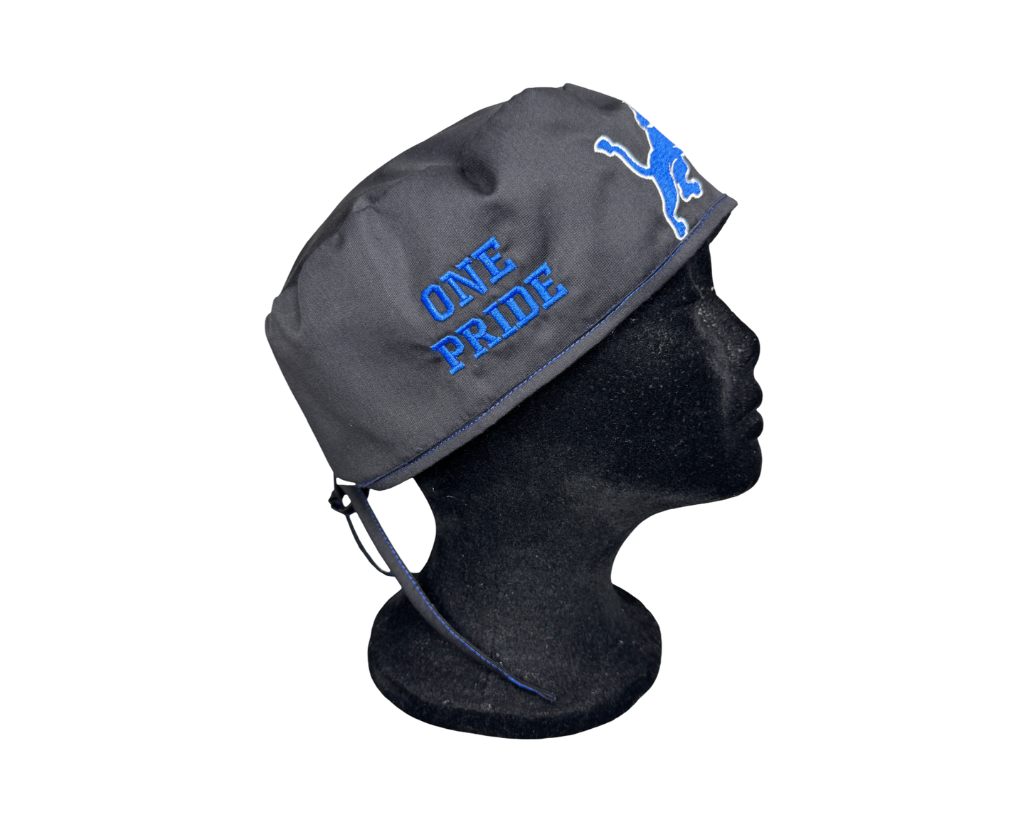 Men’s Satin Lined Detroit Lions Scrub Cap- Embroidered (Men) Tieback Cap