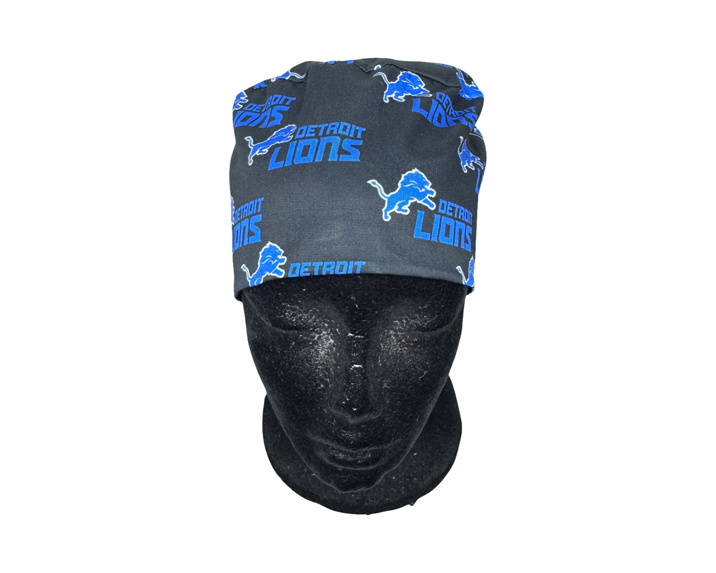 Detroit Lions Satin Lined Ponytail Scrub Cap- Black