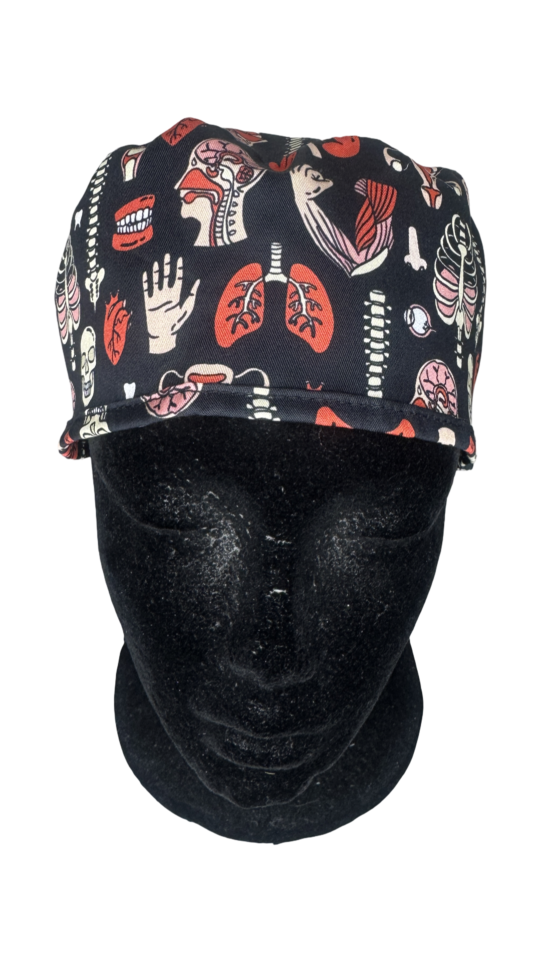 Men's Satin Lined Tie Back Scrub Cap- Anatomy