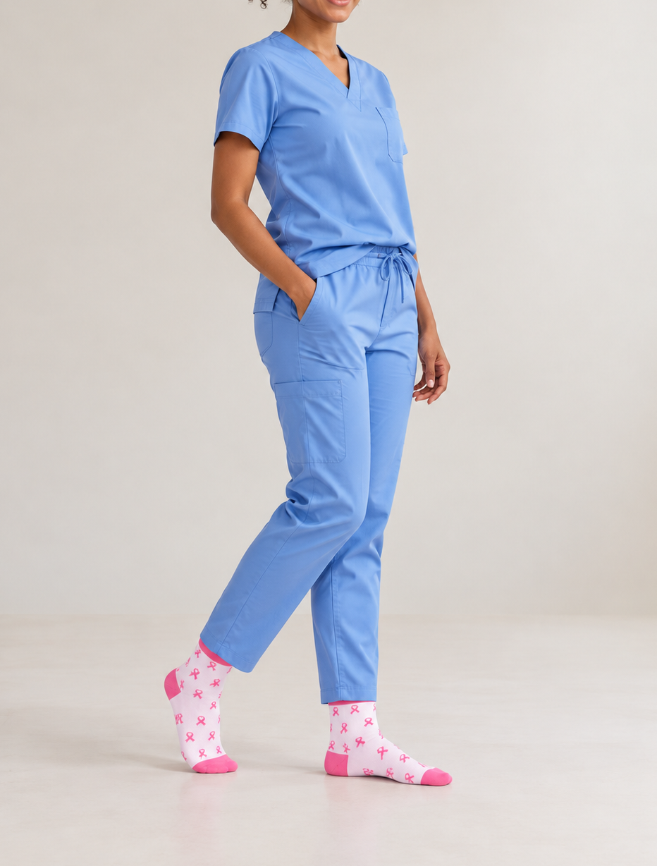 Pink Ribbon Breast Cancer Awareness Compression Socks