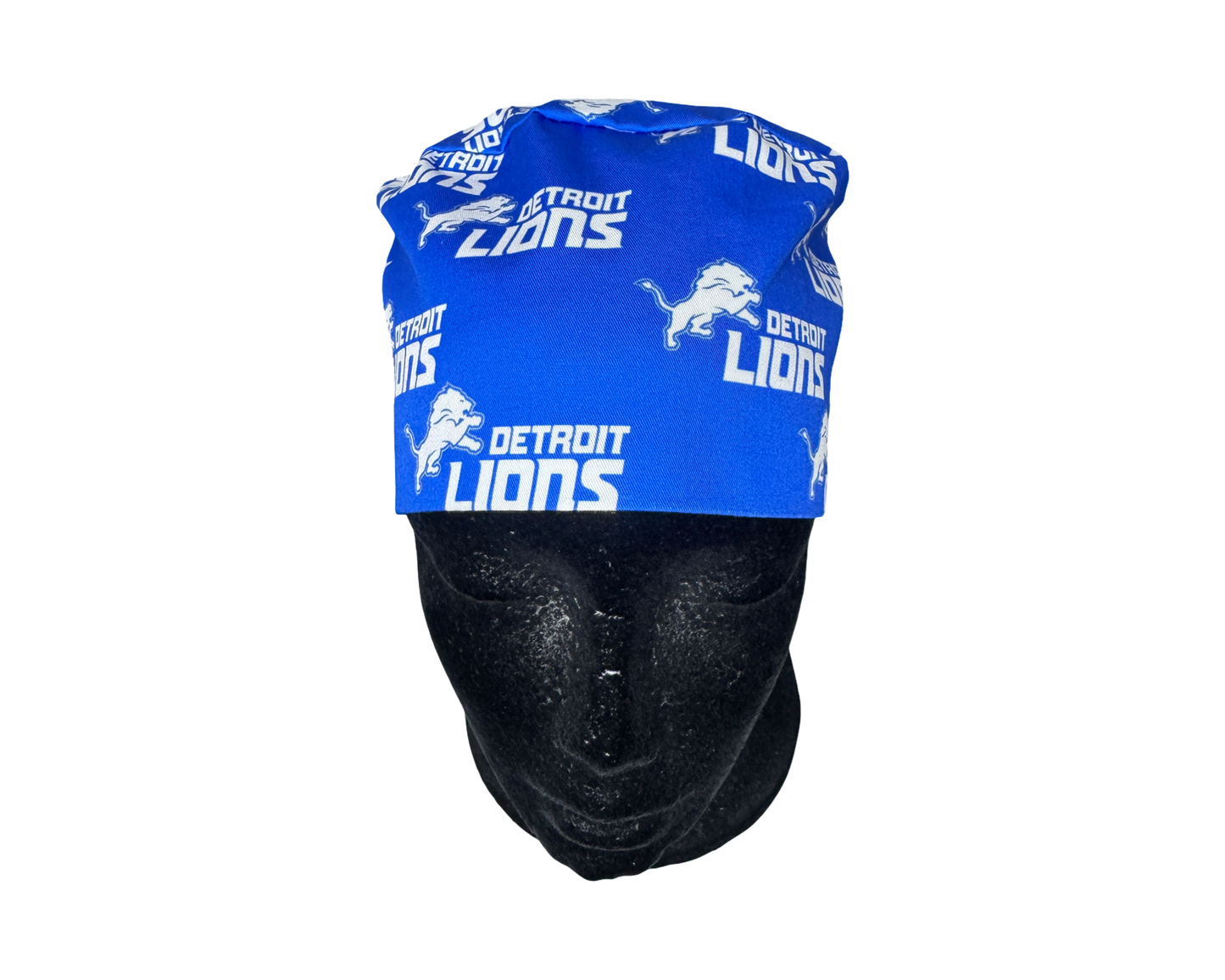 Detroit Lions Satin Lined Ponytail Scrub Cap- Blue