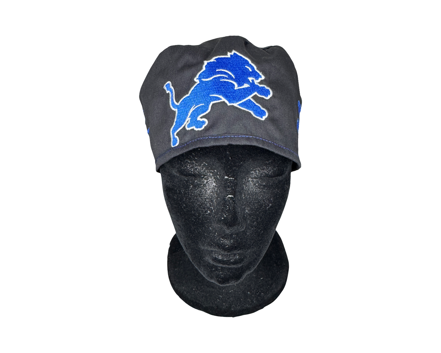 Men’s Satin Lined Detroit Lions Scrub Cap- Embroidered (Men) Tieback Cap