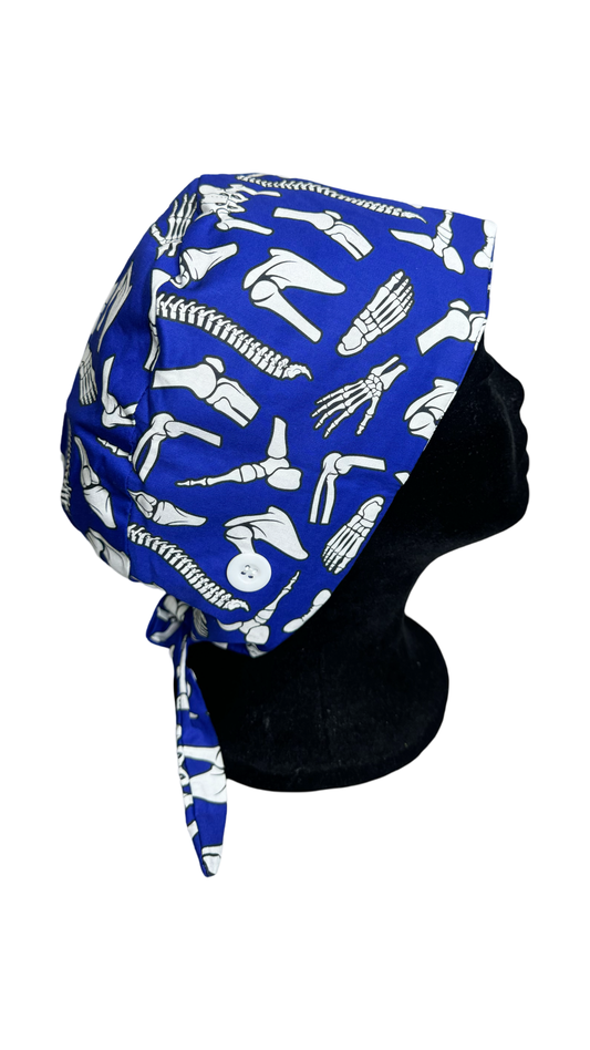 Unisex Satin Lined Scrub Cap- Bones