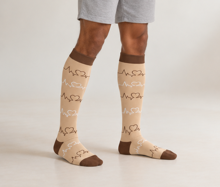 Pulse Check Mocha Compression Socks