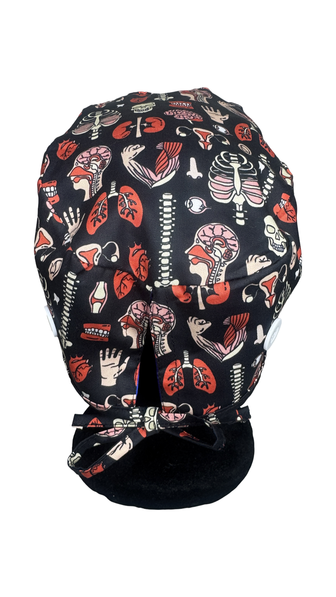 Men's Satin Lined Tie Back Scrub Cap- Anatomy