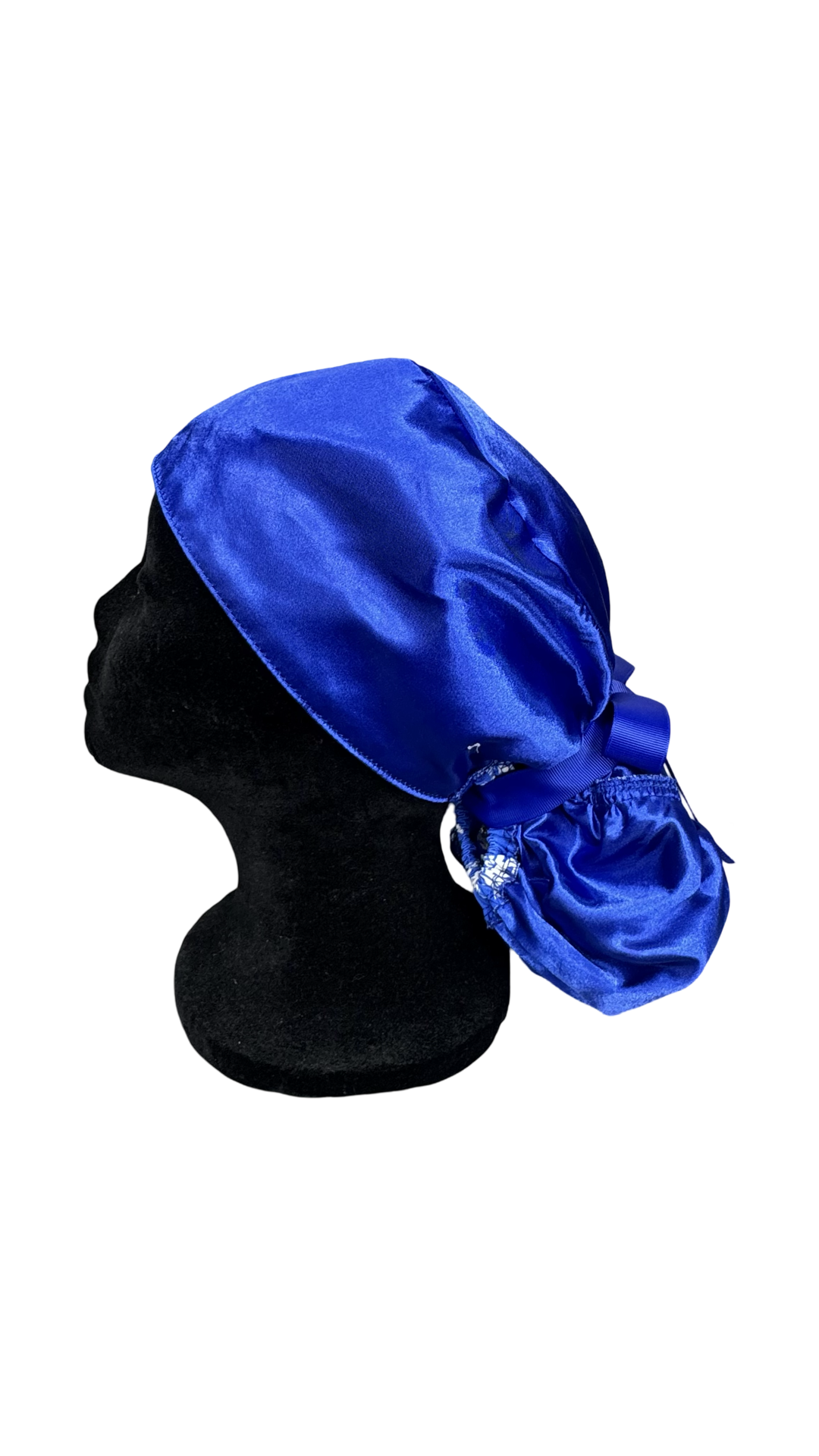 Satin Lined Ponytail Scrub Cap- Detroit Lions Blue