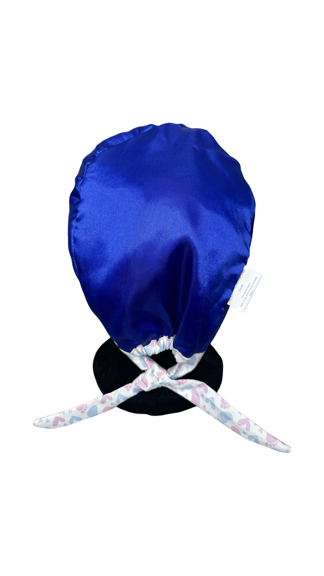 Satin Lined Tieback Scrub Cap-Footprints of Love