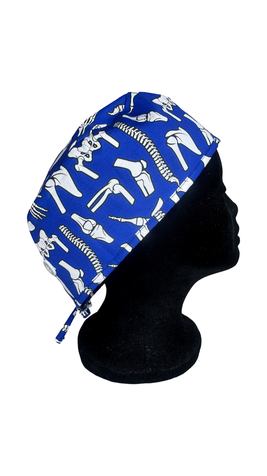 Men's Satin Lined Tie Back Scrub Cap- Bones
