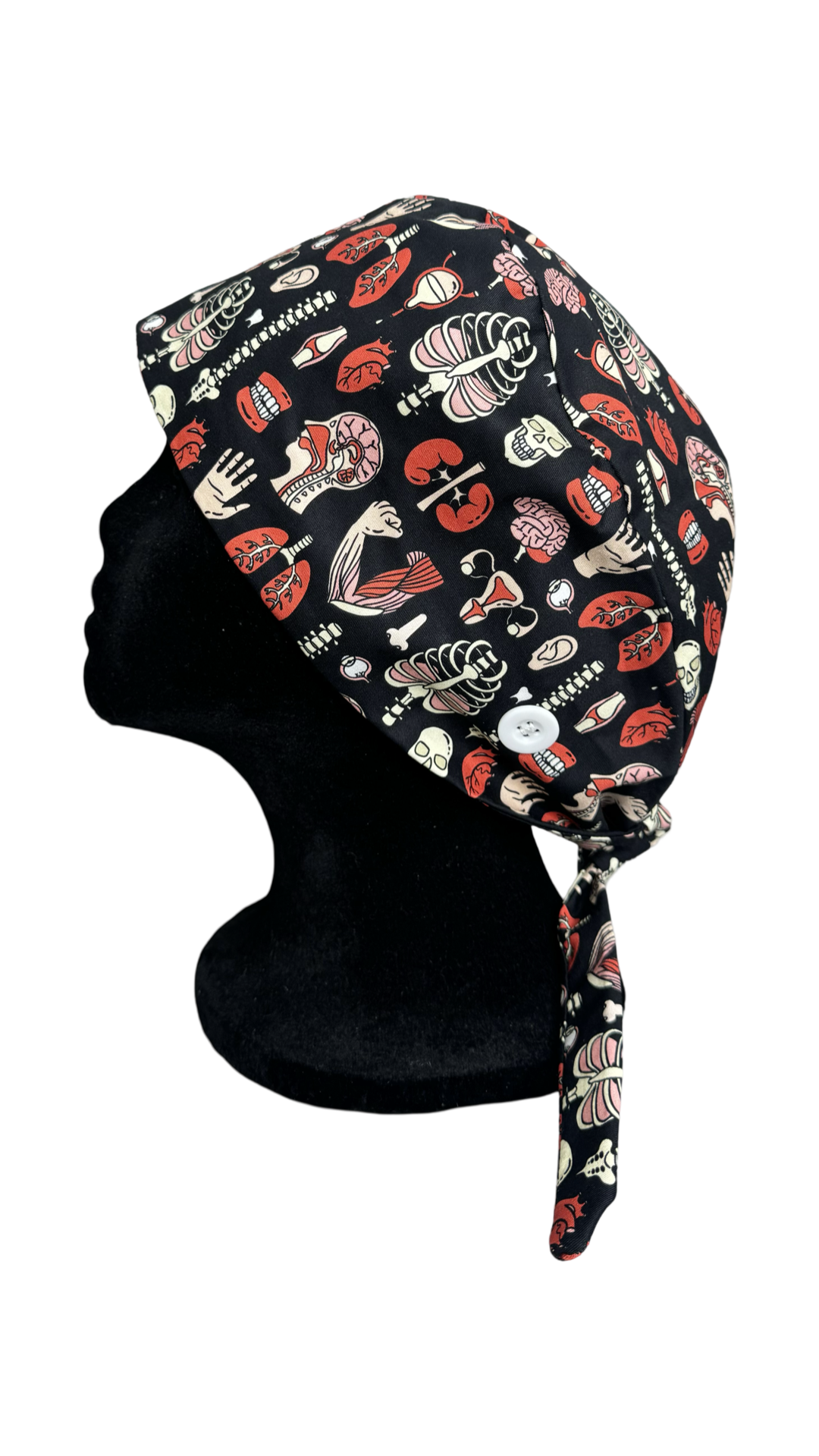 Satin Lined Tieback Scrub Cap-Anatomy