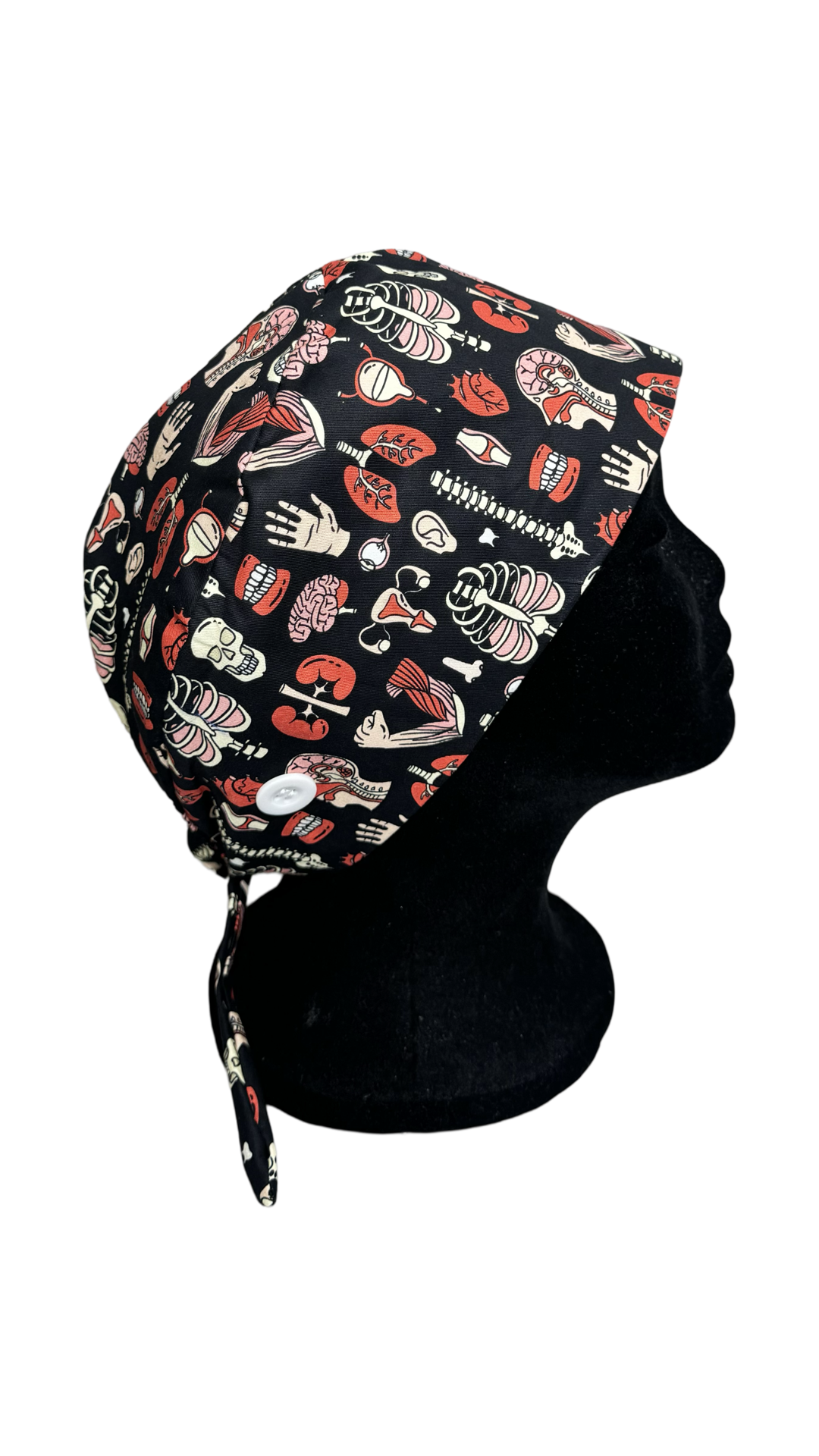 Satin Lined Tieback Scrub Cap-Anatomy