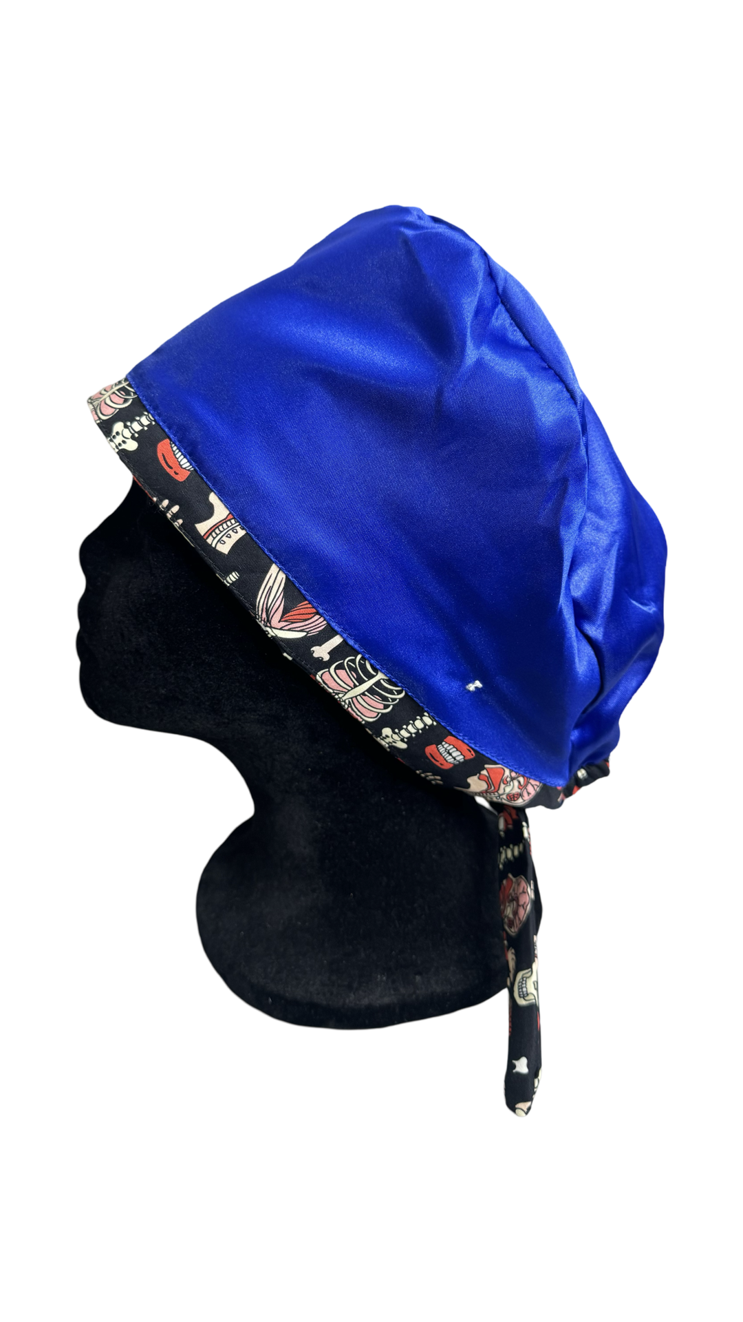 Satin Lined Tieback Scrub Cap-Anatomy