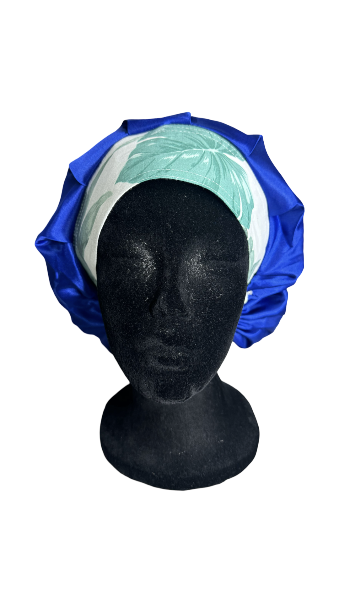 Satin Lined Bouffant Scrub Cap-  Paradise Leaves