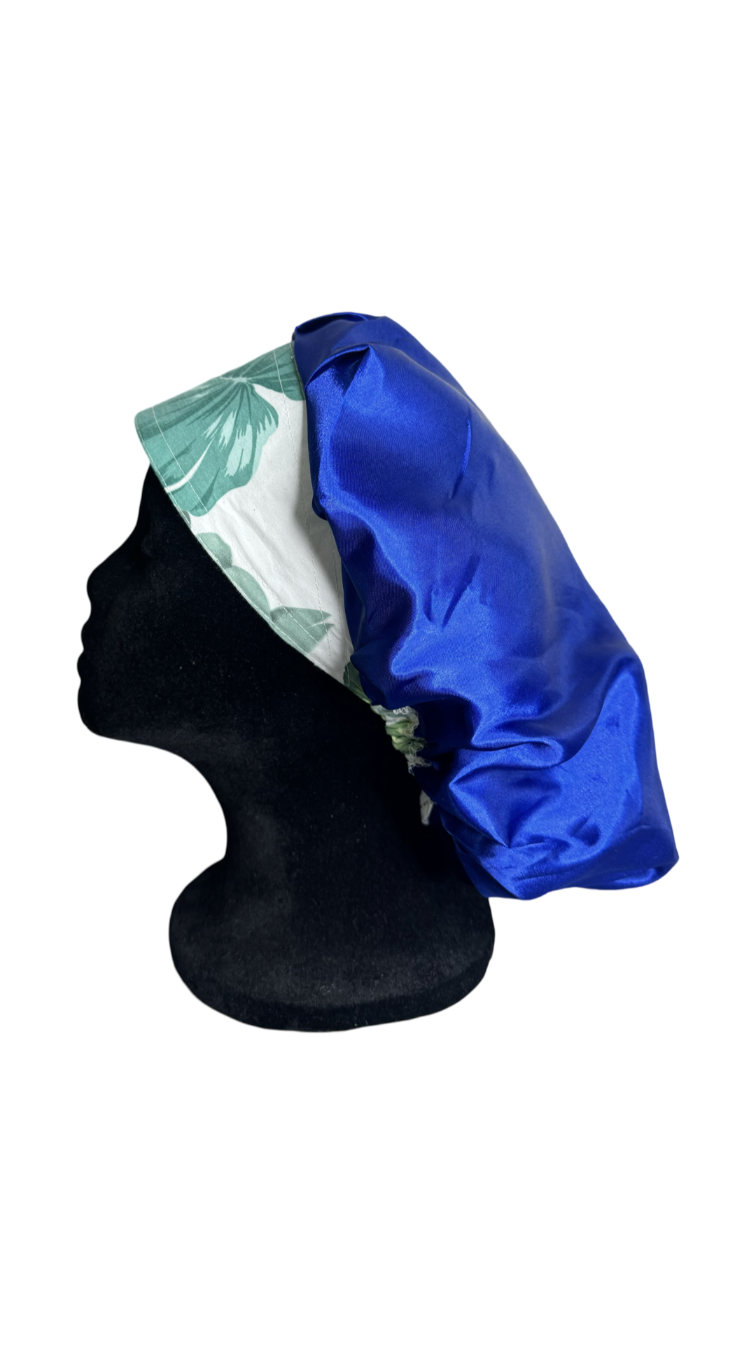 Satin Lined Bouffant Scrub Cap-  Paradise Leaves