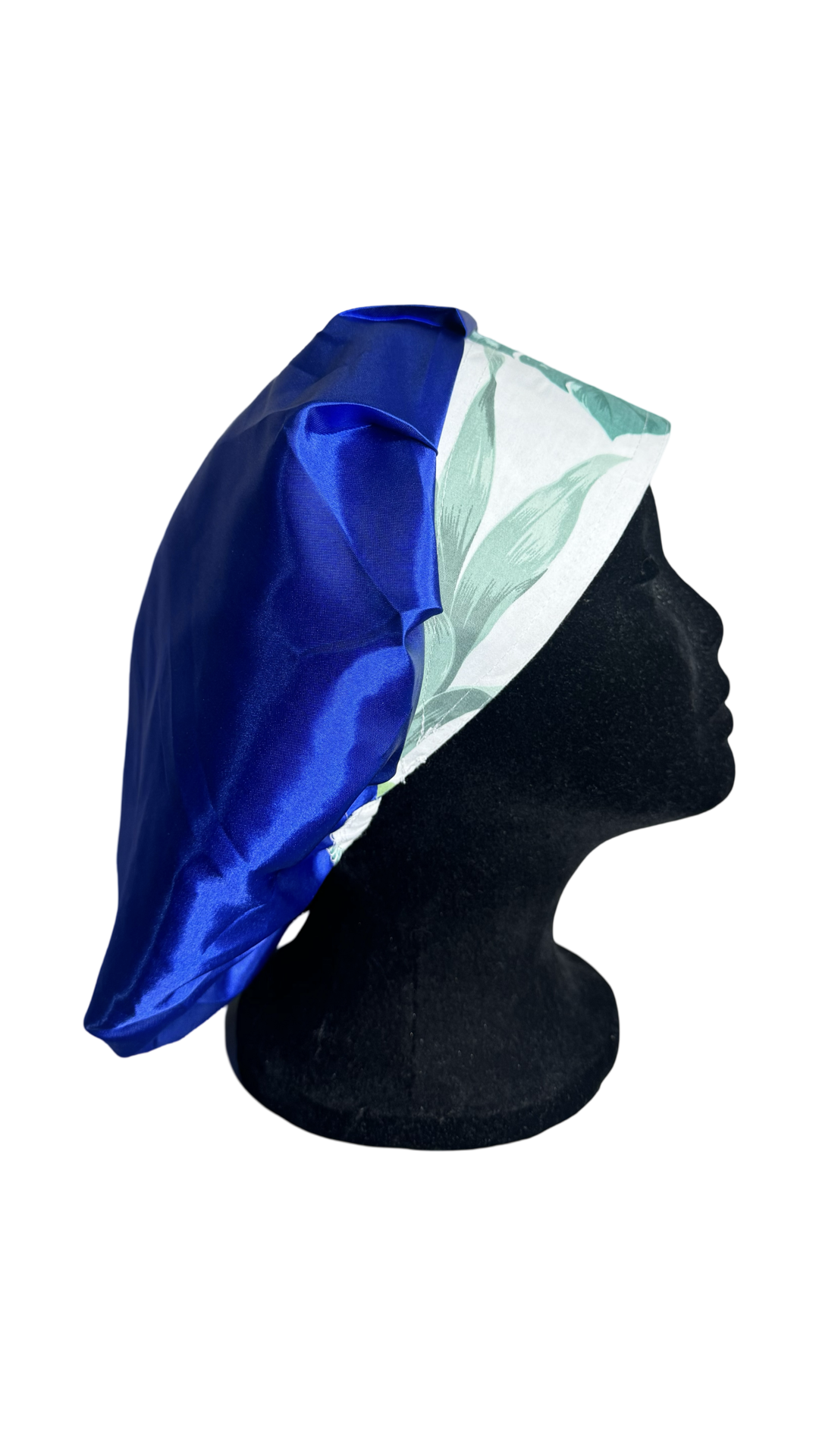 Satin Lined Bouffant Scrub Cap-  Paradise Leaves